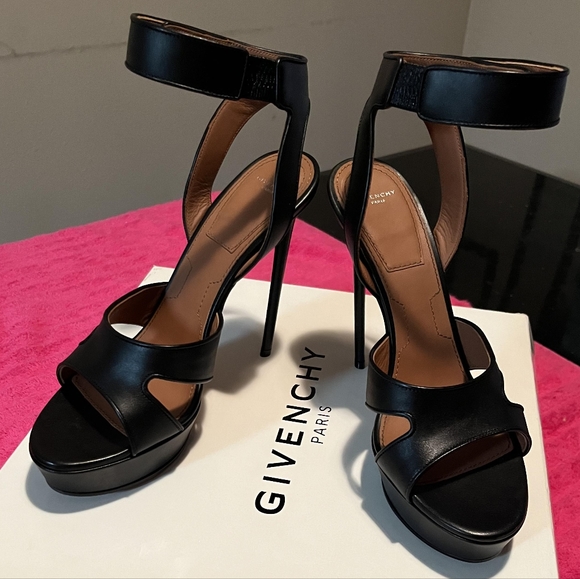 Givenchy Shark Stiletto Black Platform Sandals - Picture 3 of 4